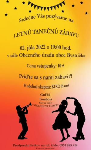 Pozvánka na letnú tanečnú zábavu 1